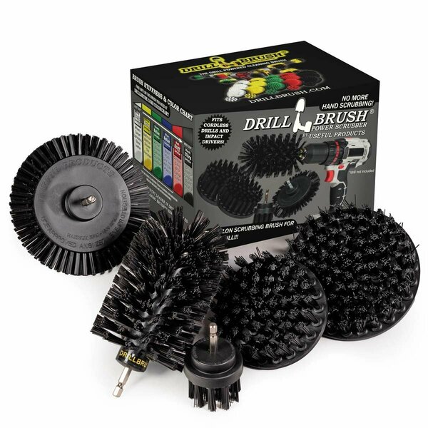Drill Brush Power Scrubber By Useful Products 5 in W 7 in L Brush, Black K-S-E542J-QC-DB